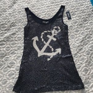 Anchor sequined tank